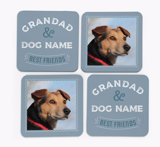 Grandad's Best Friend: {breedFullName} Photo Upload Coasters (Set of 4)